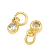 Brass Pave Cubic Zirconia Charms CU-CBA3D67-13G-04-2