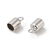Anti-Tarnish Rhodium Plated 925 Sterling Silver Cord Ends STER-P055-02D-P-2