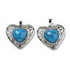 Synthetic BlueTurquoise Peach Love Heart Pendants G-G158-01F-1