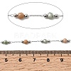 Handmade Natural Indian Agate & 316 Stainless Steel Round Link Chains CHS-L033-07P-04-2