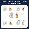 60Pcs 10 Styles Brass Spacer Beads KK-AR0001-90-2