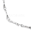 304 Stainless Steel Textured Bar Link Chain Necklace NJEW-K249-10P-2