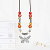 Alloy Pendant Waxed Cord Necklaces FS-WGBC2DA-08-1
