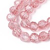 Transparent Crackle Glass Beads Strands GLAA-N053-10mm-07-3