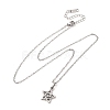 304 Stainless Steel Star Pendant Cable Chain Necklaces for Men Women NJEW-K308-01B-P-4