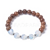 Heart Opalite Beads Stretch Bracelets BJEW-JB04841-04-1