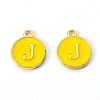 Golden Plated Alloy Enamel Charms X-ENAM-S118-09J-2