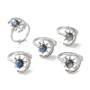 Natural Labradorite Finger Rings RJEW-E067-04P-5