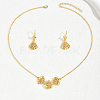 Elegant Hollow Fan Brass Necklace & Dangle Earrings Set RC4710-5