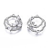 Brass Micro Pave Clear Cubic Zirconia Charms ZIRC-S069-026P-2