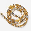 Electroplate Transparent Glass Beads Strands EGLA-A034-T4mm-M10-2