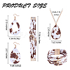 Cow Print Imitation Leather Teardrop Pendant Necklace & Dangle Earrings & Multi-Strand Bracelet JX529J-2