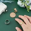 4Pcs 4 Style Ion Plating(IP) 304 Stainless Steel Cuff Rings STAS-UN0032-84-2