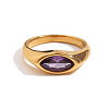 316L Stainless Steel with Cubic Zirconia Finger Rings FS-WGB17C9-19-1