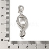 Brass Micro Pave Clear Cubic Zirconia Fold Over Clasps KK-H480-33P-3