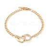 Brass Micro Pave Clear Cubic Zirconia Link Bracelets BJEW-JB06105-01-1