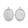 Tibetan Style Oval Alloy Pendant Cabochon Settings TIBEP-Q054-44P-RS-1