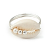 Natural Cowrie Shell Finger Rings RJEW-TA00171-4