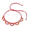 Flower Glass Seed Beads & Natural Agate Beaded Bracelets BJEW-MZ00222-05-3