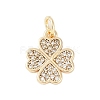 Rack Plating Brass Micro Pave Clear Cubic Zirconia Charms X-KK-Z060-13G-1