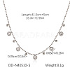 304 Stainless Steel Pave Clear Cubic Zirconia Pendant Necklaces WG6D3B0-02-1