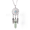 Platinum Aolly Web with Feather Shape Alloy Pendant Necklace PW-WG42683-05-1
