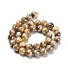 Electroplated Natural Tiger Eye Round Beads Strands G-L598-A04-03-3
