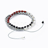 2 Loops Adjustable Nylon Thread Warp Braided Beads Bracelets BJEW-JB04411-3