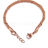 304 Stainless Steel Mesh Chain Bracelets STAS-A039-07RG-3