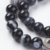 Round Dyed Natural Striped Agate/Banded Agate Beads Strands G-G582-8mm-07-5