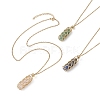 Natural Mixed Gemstone Bullet Pendant Necklaces NJEW-JN04529-02-1