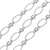 Handmade Brass Pave Clear Cubic Zirconia Oval Link Chains CHC-G027-02P-1