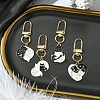 4Pcs 4 Styles Cat Alloy Enamel Pendant Decoration HJEW-JM02806-1