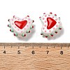 Baking Paint Glass Bumpy Beads Heart LAMP-V001-07D-4