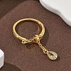 Brass Micro Pave Cubic Zirconia Finger Rings RJEW-H258-11G-3