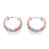 Colorful Enamel Flower Hoop Earrings EJEW-N011-105P-3