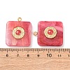 304 Stainless Steel Resin Pendants STAS-F352-07B-04-3