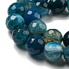 Faceted Natural Dragon Veins Agate Beads Strands G-F447-12mm-P05-4