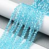 Transparent Electroplate Glass Beads Strands GLAA-F029-3mm-C20-4