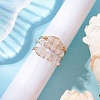 3Pcs Natural Rose Quartz Bead Finger Ring RJEW-JR00855-03-3