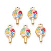 Golden Plated Alloy Enamel Pendants ENAM-T009-99-RS-3