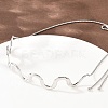 304 Stainless Steel Wavy Line Choker Slider Necklaces NJEW-Z106-01P-2
