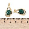 Synthetic Malachite Teardrop Pendants KK-U043-39G-01-3