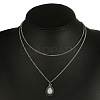 Teardrop Alloy Pave White Resin Pendant Double Layer Necklaces for Women FS-WG4C5DE-01-4