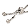 Non-Tarnish 304 Stainless Steel Box Chain Slider Bracelet Makings STAS-P360-03P-3