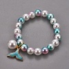 Plastic Imitation Pearl Stretch Bracelets and Necklace Jewelry Sets SJEW-JS01053-01-6