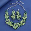 Alloy Enamel & Rhinestone Pendant Necklaces & Stud Dangle Earrings FS-WG46FE4-04-2