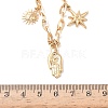 304 Stainless Steel Hamsa Hand Heart Sun Pendant Bib Necklaces for Women NJEW-B151-02G-5