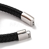 Men's Braided Black PU Leather Cord Bracelets BJEW-K243-28AS-4