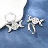 Brass Micro Pave Cubic Zirconia Hoop Dangle Earrings EJEW-G471-52P-2